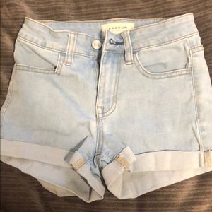 light denim jean shorts